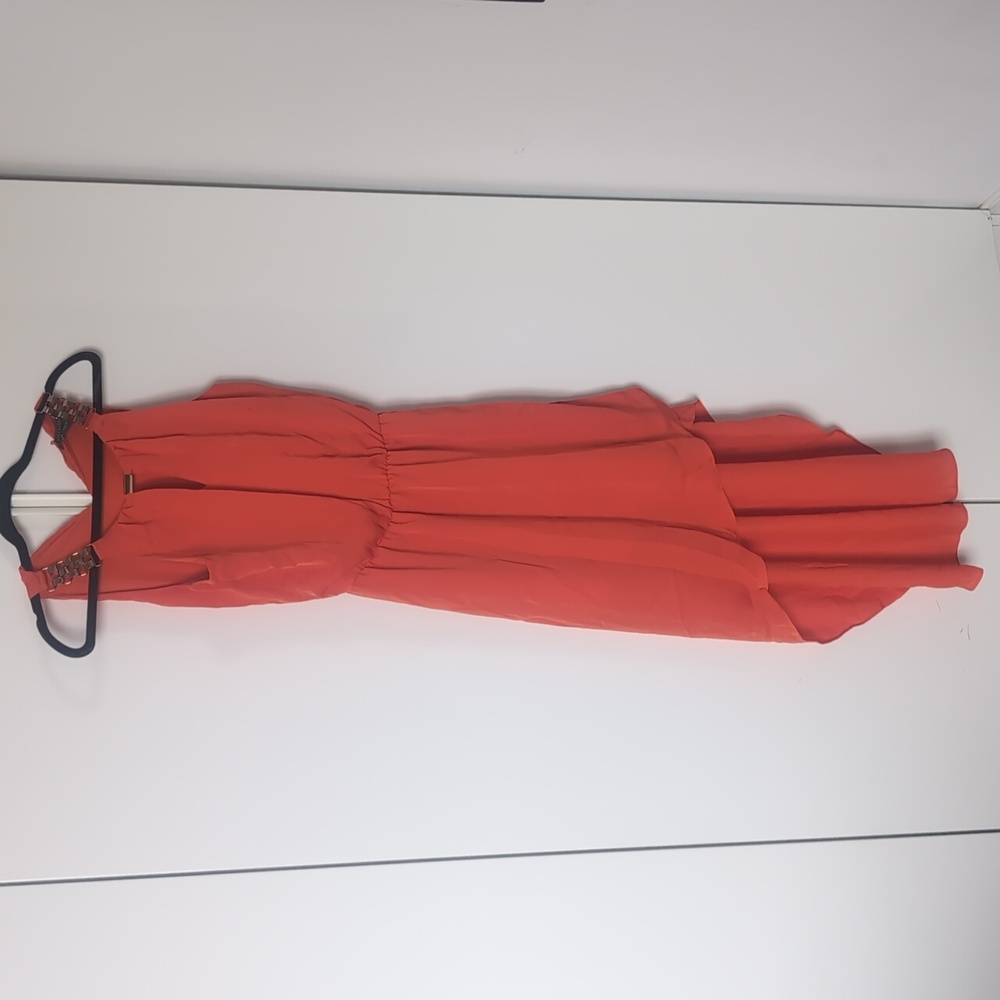 Small Suzy shier asymmetrical high low orange dress